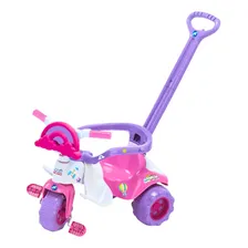 Triciclo Infantil Com Empurrador Bebe Raibow Rosa Magic Toys Foto  mini 1