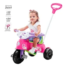 Triciclo Infantil Empurrador Carrinho Tatetico Calesita Rosa Foto mini 1