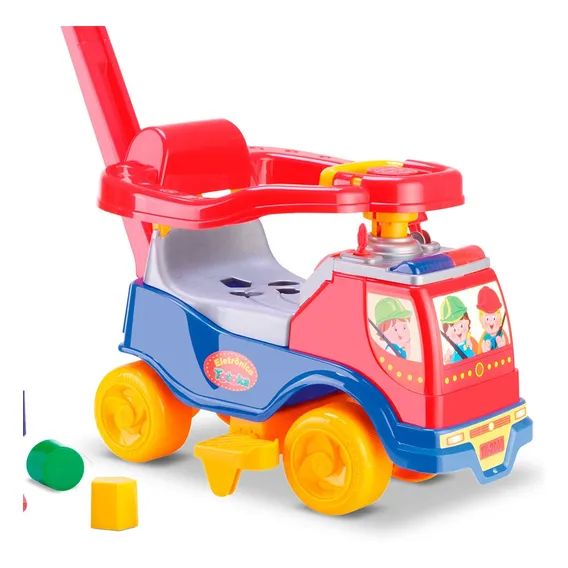 Triciclo Infantil Totoka Plus C/ Som Empurrador Motoca Carro Cor Azul Foto 1