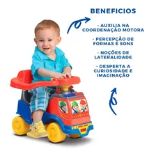 Triciclo Infantil Totoka Plus C/ Som Empurrador Motoca Carro Cor Azul Foto mini 4