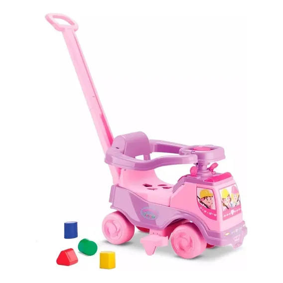 Triciclo Infantil Totoka Plus C/ Som Empurrador Motoca Carro Cor Rosa 6001 Foto 1
