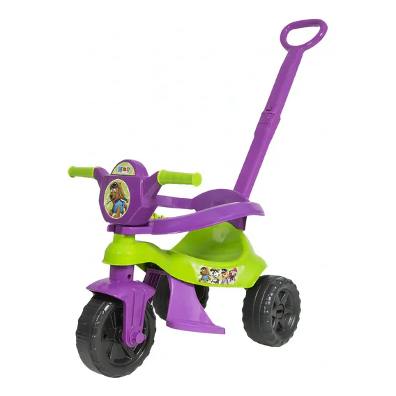 Triciclo Patrulha Canina multifuncional Kendy Baby Dog Infantil Roxo verde e roxo Foto 1