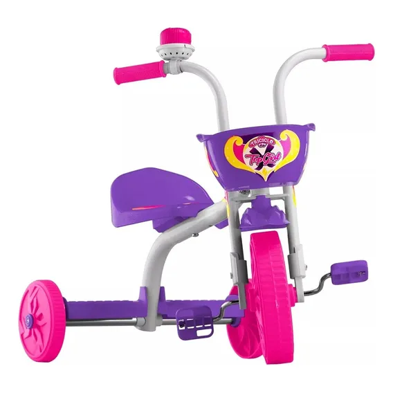 Triciclo Velotrol Infantil Pro Tork Ultra Bike Cor Branco Roxo Ultra Bike Foto 1