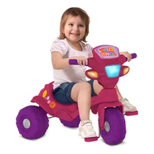 Triciclo Velotrol Passeio E Pedal Rosa Bandeirante Foto mini 2