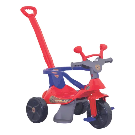 Triciclo Velotrol Smile Com Empurrador Homem Aranha Foto 1