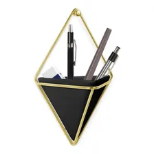 Trigg - Conjunto C/2 Vaso Parede Pequeno Decorativo - Umbra Cor Preto com dourado Foto mini 3