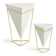 Trigg - Vasos De Mesa Conj. 2 Peças Branco/dourado Umbra Cor Branco Suporte Foto mini 2
