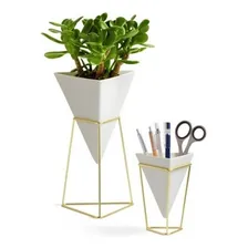 Trigg - Vasos De Mesa Conj. 2 Peças Branco/dourado Umbra Cor Branco Suporte Foto mini 3