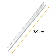Trilho 2 Metros Branco Cremalheira Duplo Para Prateleira Foto mini 4
