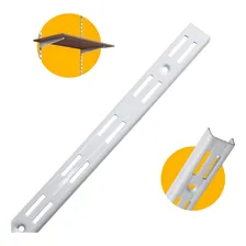 Trilho 2 Metros Branco Cremalheira Duplo Para Prateleira Foto mini 1