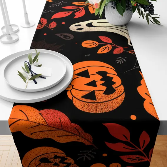 Trilho Caminho De Mesa Halloween 145cm X 40cm Foto 1
