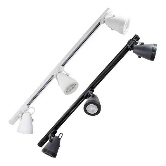 Trilho Eletrificado 1 Metro + 3 Spot Sem Lampadas St335 Estrutura Preto Foto 1