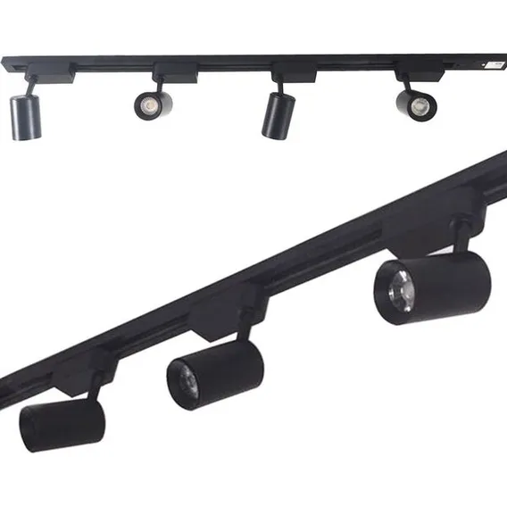 Trilho Eletrificado 1m + 4 Spot Led 7w 3000k Preto Foto 1