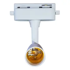 Trilho Eletrificado 2 Metros + 5 Spots Soquete Bocal E27 Estrutura Branco Foto mini 3