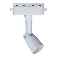 Trilho Eletrificado 2 Metros + 5 Spots Soquete Bocal E27 Estrutura Branco Foto mini 1