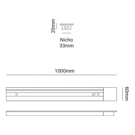 Trilho Eletrificado Embutir 3 Metro Preto Ou Branco Cor TRILHO BRANCO 110/220 Foto 1