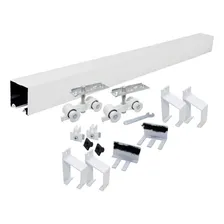 Trilho Para Porta Correr Branco Com Roldanas Evolution Foto mini 2