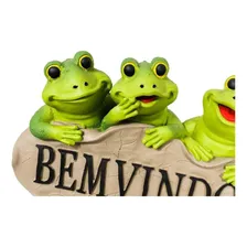 Trio De Sapo Bem Vindo Em Resina Decoração Jardim Foto mini 4