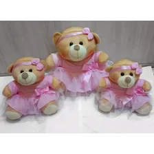 Trio De Ursinhas Nicho Menina Princesa Aviadora Jardineira Cor Bailarina Foto mini 2