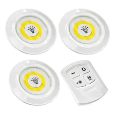 Trio Lâmpadas Led Luminária Spot Sem Fio + Controle Branco Foto  mini 1