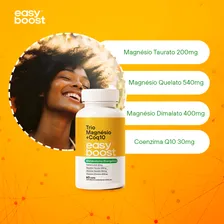Trio Magnésio Easy Boost Dimalato Quelato Bisglicinato Taurato Coenzima Q10 60 Caps Sabor Neutro Foto mini 4