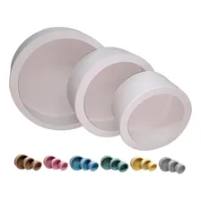 Trio Nicho Decorativo Infantil Redondo Mdf Decoração Parede Cor Branco Foto  mini 1