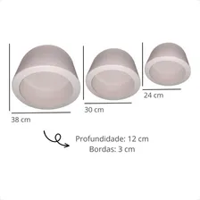 Trio Nicho Decorativo Infantil Redondo Mdf Decoração Parede Cor Branco Foto mini  2