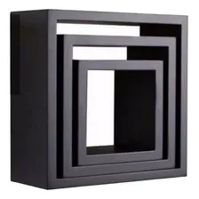 Trio Nicho Preto Mdf Ou Mdp Decorativo Quadro Sala Foto mini 1