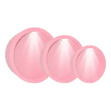 Trio Nicho Redondo C/ Led Infantil P M G Madeira Mdf Pintado Cor Rosa BebĂȘ Foto mini 1