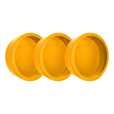 Trio Nicho Redondo Simples 7 Letras 37x20 Mdf Madeira Pintad Cor Amarelo Foto  mini 1