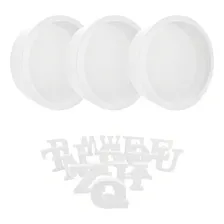 Trio Nicho Redondo Simples 7 Letras 37x20 Mdf Madeira Pintad Cor Branco Foto  mini 1