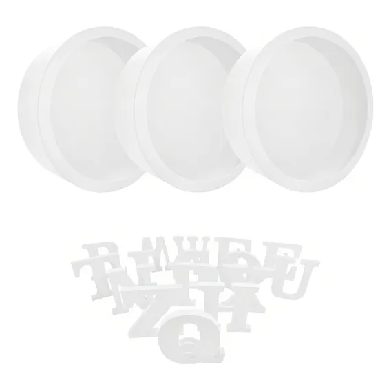 Trio Nicho Redondo Simples 7 Letras 37x20 Mdf Madeira Pintad Cor Branco Foto 1