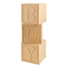 Trio Quadrados Decorativos De Festa Cubos Boy Chá Revelação Foto mini 2