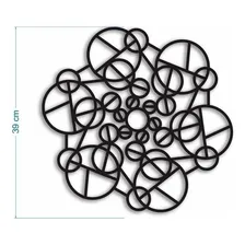 Trio Quadros Mandalas Placas Decorativo 40cm 3mm Preto Foto mini 3