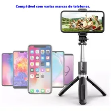 Tripé bastão pau selfie celular controle via bluetooth Foto mini 3