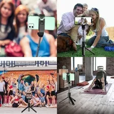 Tripé bastão pau selfie celular controle via bluetooth Foto mini 4