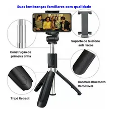 Tripé bastão pau selfie celular controle via bluetooth Foto mini 2