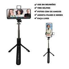 Tripé Bastão De Selfie Com Led Para Celular Com Bluetooth Foto mini 3