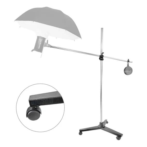 Tripé Girafa Estúdio Com Rodinhas Para Led Tocha Softbox 6kg Foto 1