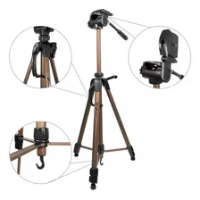 Tripé para câmera Greika Tripe 138 Greika W-f 3710 Para Cameras E Leds Smart, Suportes e Estabilizadores, Tripés para Câmeras prateado de 138cm de diâmetro Foto mini 4