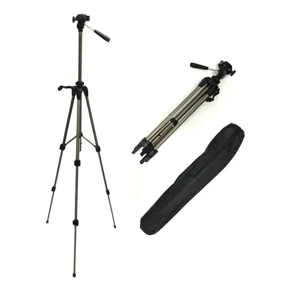 Tripé para câmera Greika Tripe 138 Greika W-f 3710 Para Cameras E Leds Smart, Suportes e Estabilizadores, Tripés para Câmeras prateado de 138cm de diâmetro Foto 1