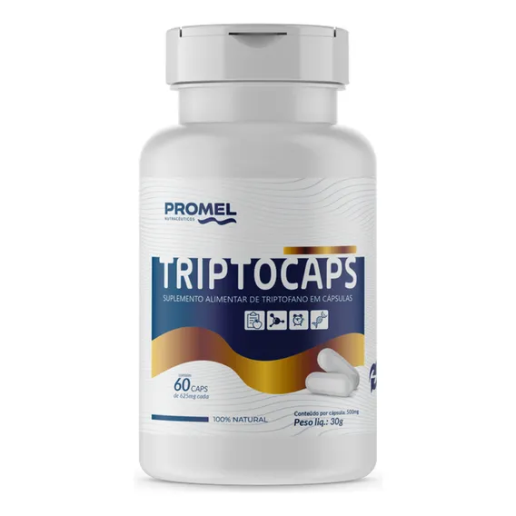 Triptocaps Triptofano 600mg 60 Cápsulas Promel Foto 1