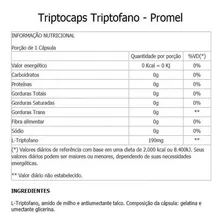 Triptocaps Triptofano 600mg 60 Cápsulas Promel Foto mini  2