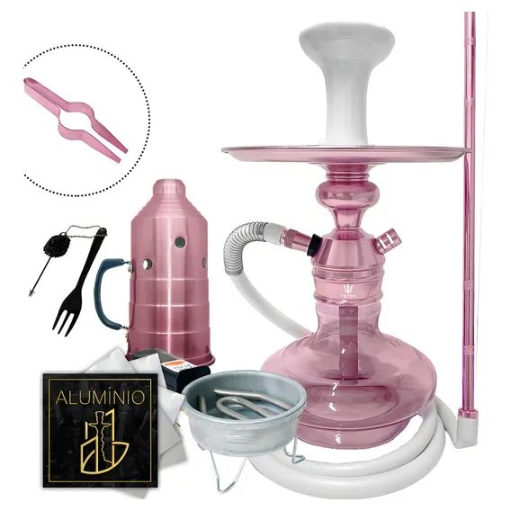 Triton Hookah Zip - Kit Narguile, Narguiles Rosa C/ Preto Foto 1