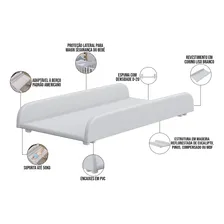 Trocador De Fraldas Almofadado Para Berço Corino Branco Liso Foto mini 4