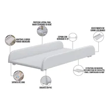 Trocador De Fraldas Almofadado Para Berço Corino Branco Liso Foto mini 4