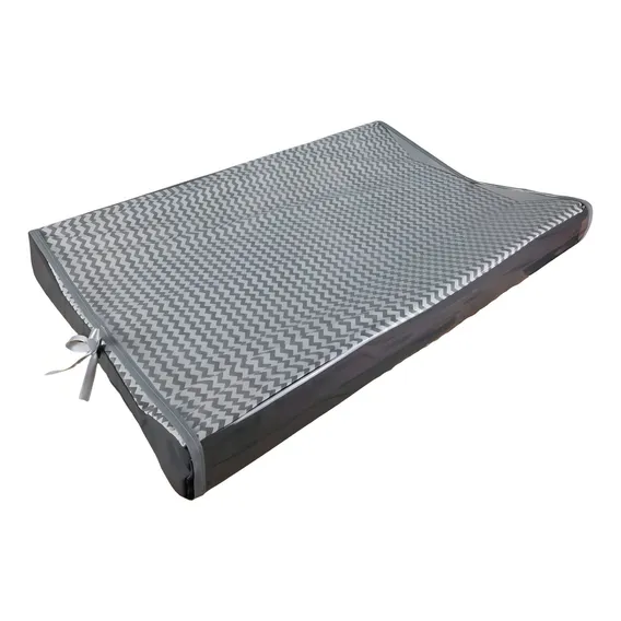 Trocador Fralda C么moda Americano Anat么mico Capa Pl谩stica Cor chevron cinza Foto 1
