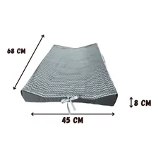 Trocador Fralda C么moda Americano Anat么mico Capa Pl谩stica Cor chevron cinza Foto mini 2
