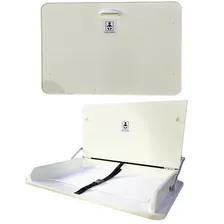 Trocador Quarto Dobrável Parede Banheiro Bebe Cuidado Cor Branco Com Cinto Preto Fraldário Foto  mini 1
