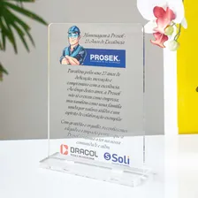 Troféu Em Acrílico Personalizado 15x20cm Cor Cristal Foto mini 3